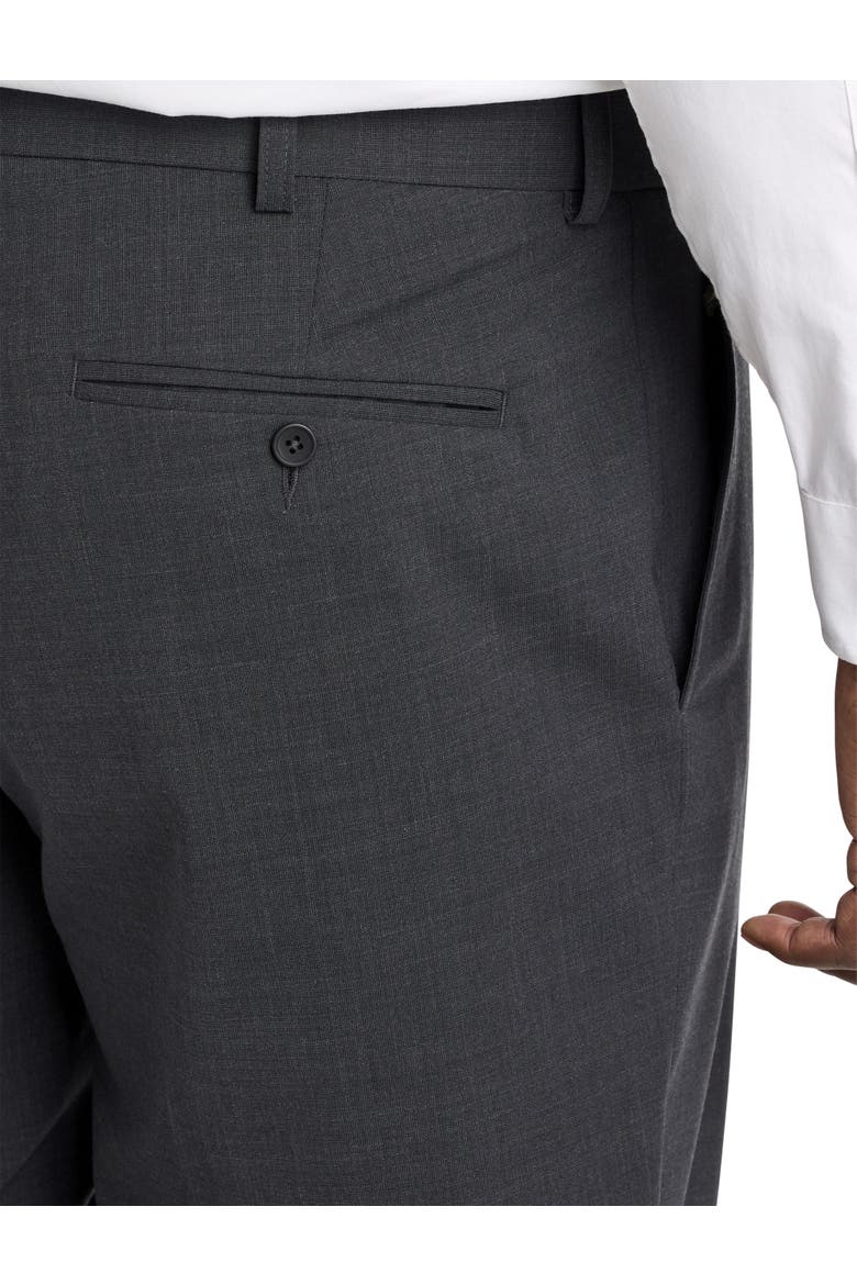 Big & Tall Perfect Fit Waist-Relaxer Flat-Front Suit Pants, Alternate, color, CHARCOAL