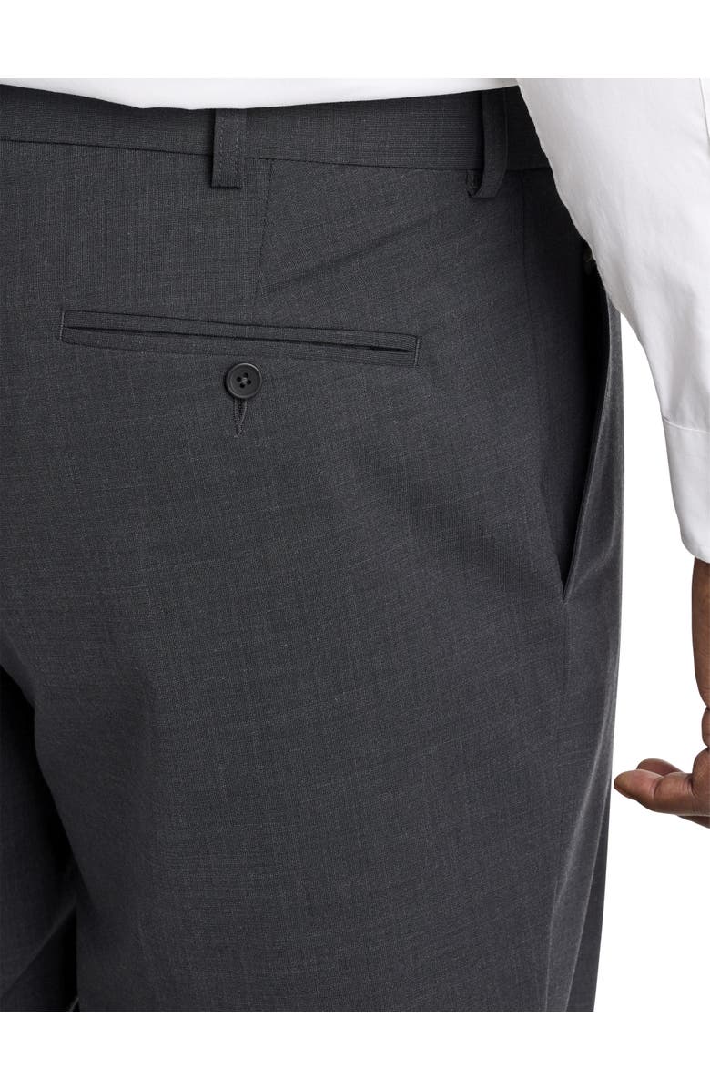 Oak Hill by DXL Big & Tall Perfect Fit Waist-Relaxer Flat-Front Suit Pants, Alternate, color, Charcoal