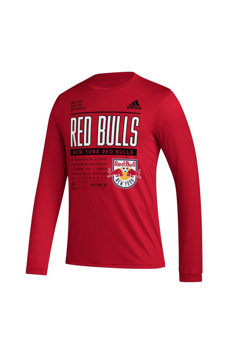 adidas Men's adidas Red New York Red Bulls 2023 Club DNA Long Sleeve AEROREADY T-Shirt, Alternate, color, Red
