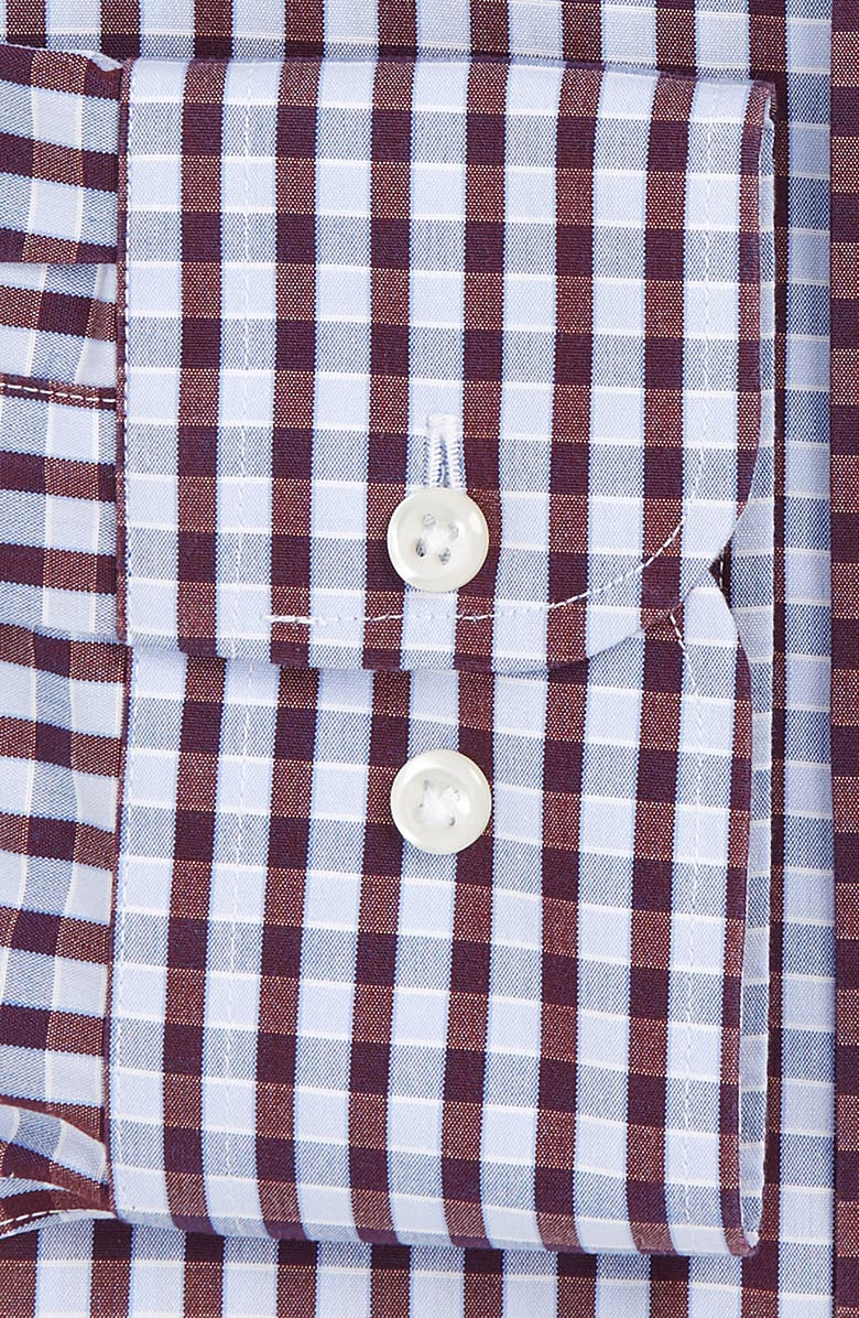 NORDSTROM MEN'S SHOP Smartcare<sup>™</sup> Trim Fit Check Dress Shirt, Alternate, color, Red Grape