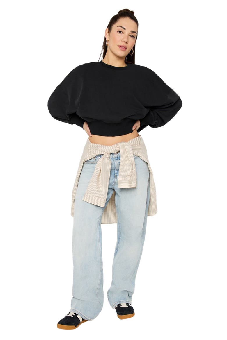 Year Round Terry Crew Neck Sweatshirt, Alternate, color, Black