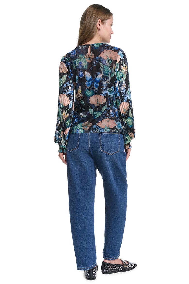 Floral Long Sleeve Knit Top, Alternate, color, BLACK MULTI
