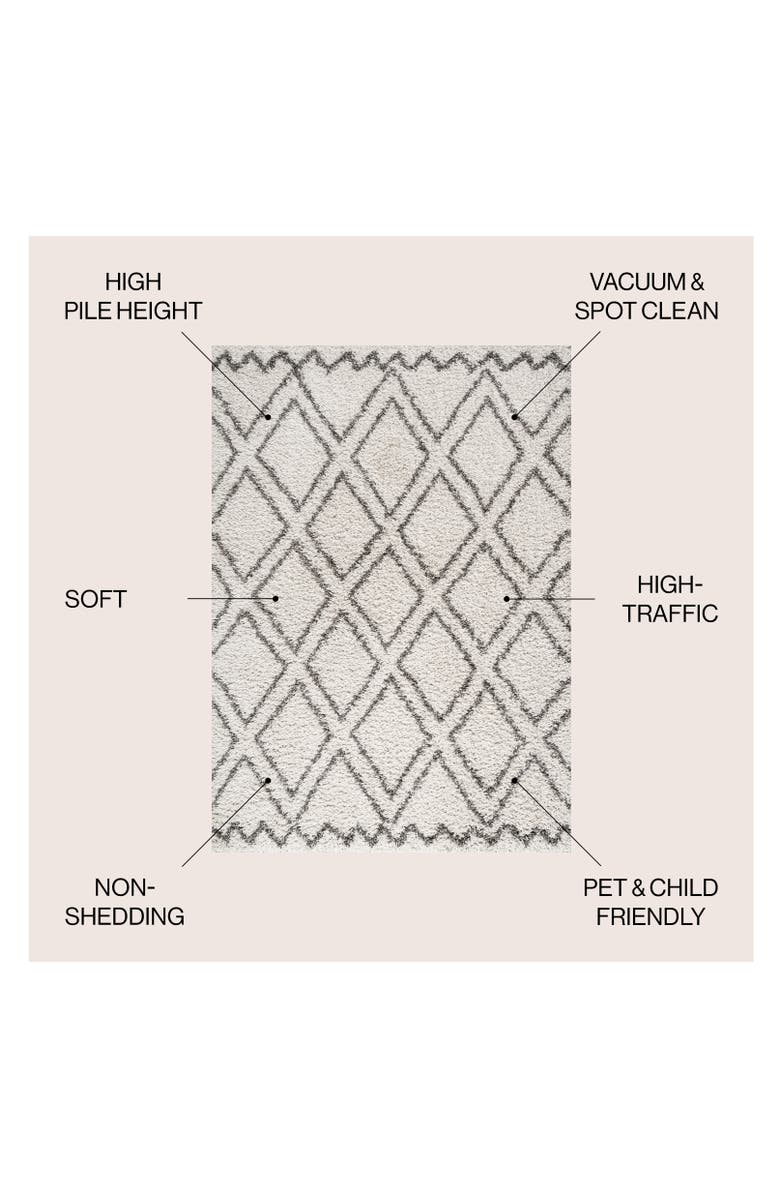 JONATHAN Y Soller Diamond Trellis Shag Area Rug, Alternate, color, Beige/Dark Gray