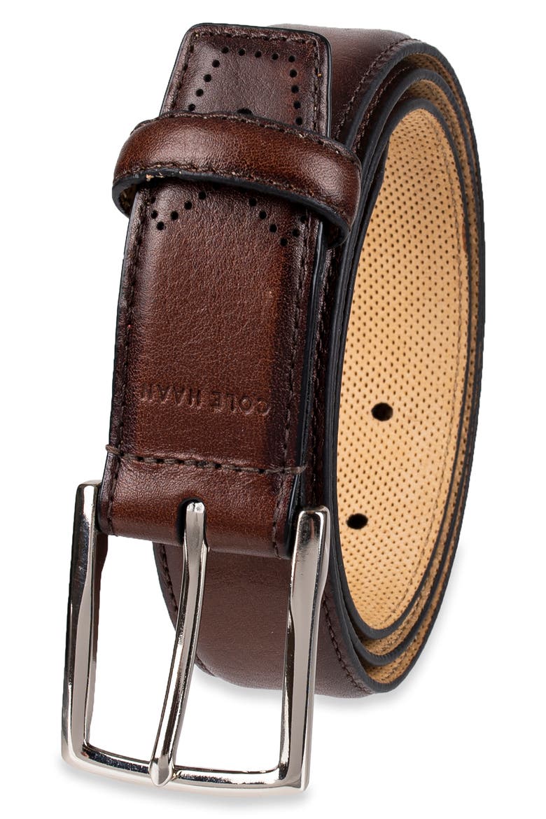 Harrison Leather Belt, Alternate, color, BROWN