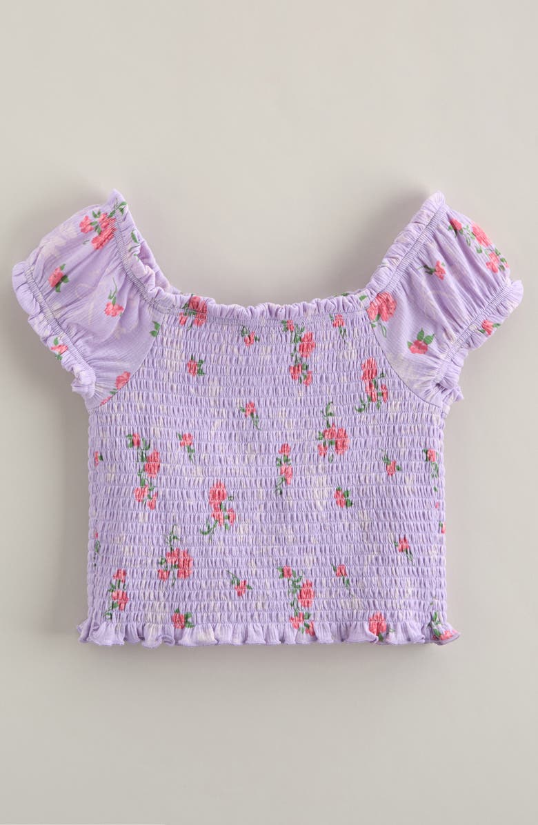 Nordstrom Kids' Floral Smocked Top, Alternate, color, Purple Secret Bow Floral