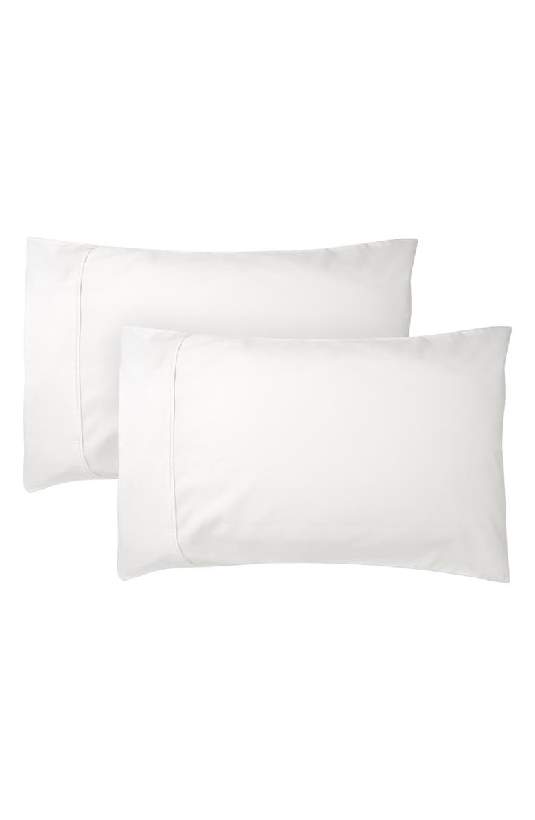 BEDHOG Set of 2 Pima Cotton 625 Thread Count Pillowcases, Main, color, White