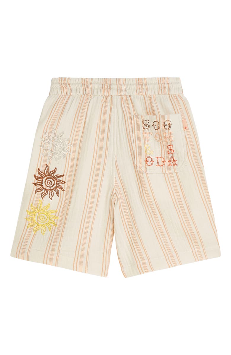 Scotch & Soda Kids' Stripe Cotton Drawstring Shorts, Alternate, color, Eggnog Stripe