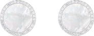 SPLENDID PEARLS Mother-of-Pearl & CZ Round Stud Earrings