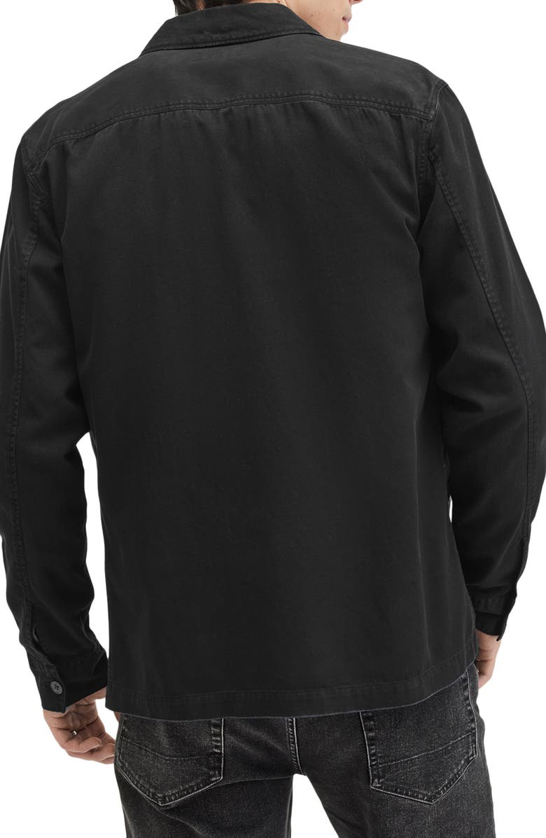 AllSaints Spotter Cotton Denim Button-Up Shirt Jacket, Alternate, color, Black