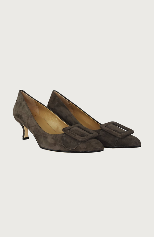 Andrea Carrano Shoes Milk Kitten Heel In Brown