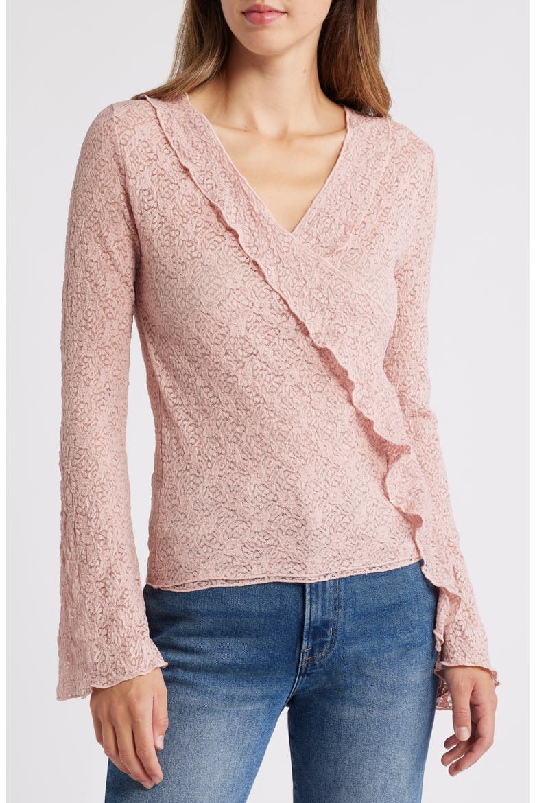 Floral Lace Top, Main, color, BLUSH