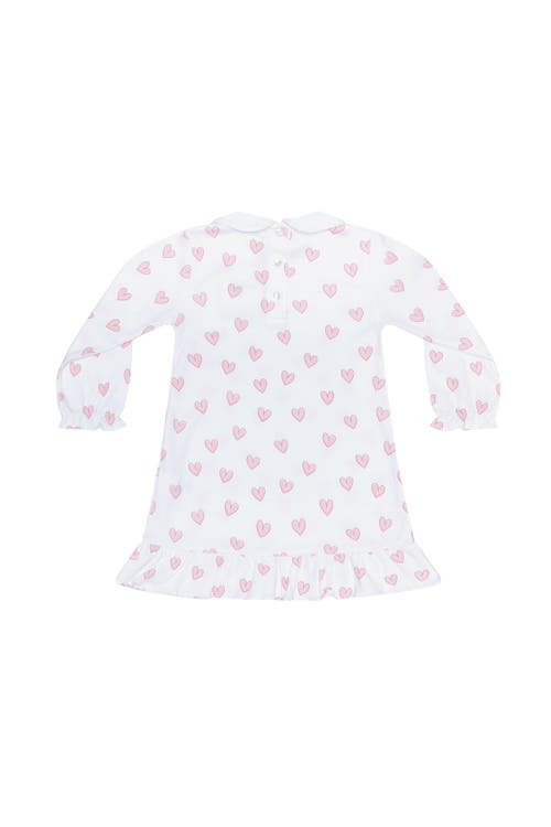 Nellapima Pink Heart Print Long Sleeve Playtime In White