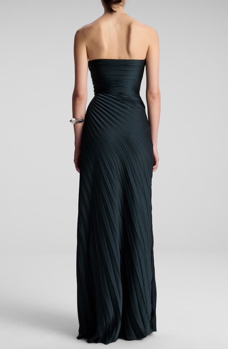 A.L.C. Bianca Pleated Strapless Gown, Alternate, color, Forest