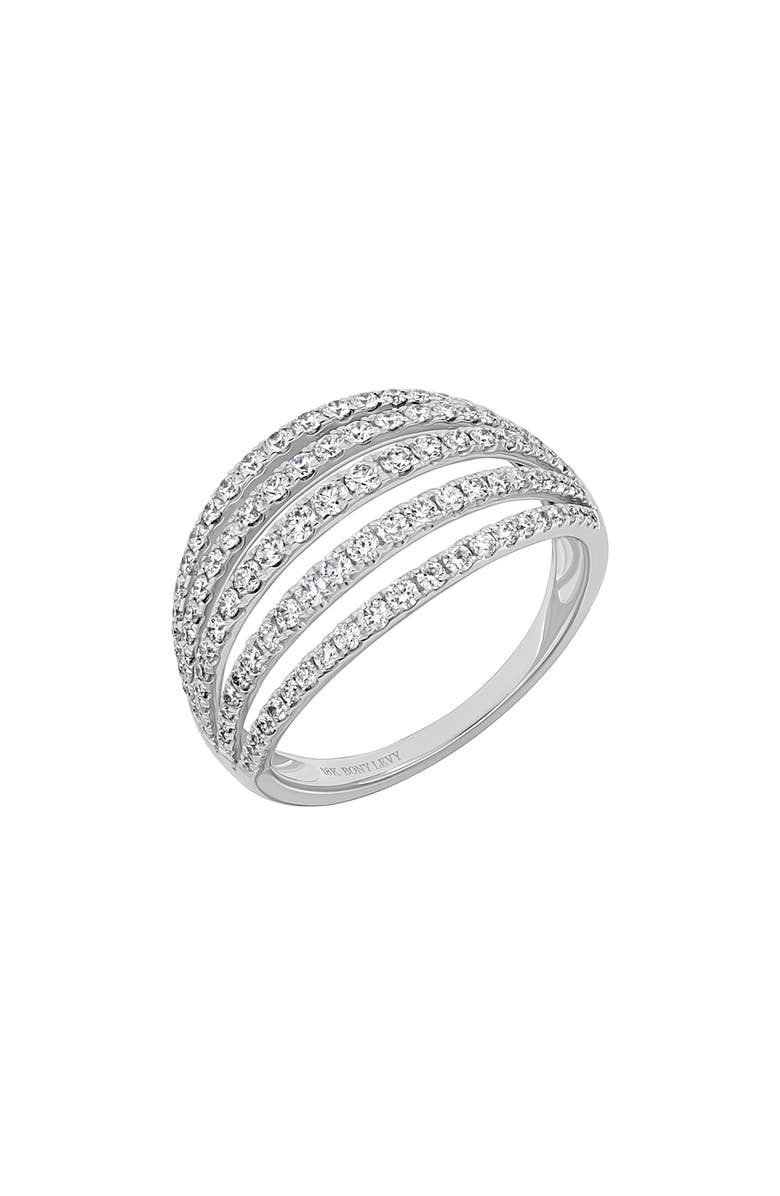 Bony Levy Diamond Wide Ring, Main, color, 18K White Gold