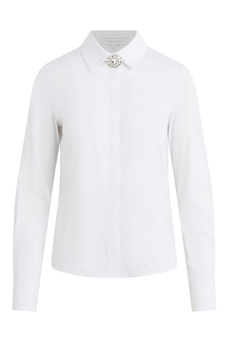 The Darling Embellished Shirt, Alternate, color, WHITE
