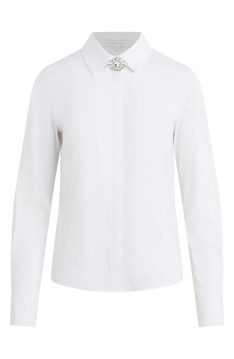 Favorite Daughter The Darling Embellished Shirt, Alternate, color, White
