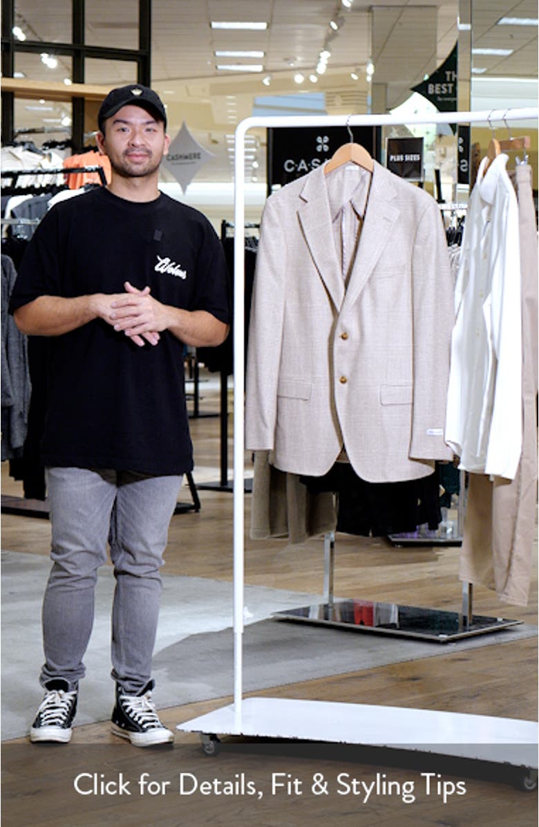 Hyperlight Soft Tan Plaid Wool & Cashmere Sport Coat, sales video thumbnail