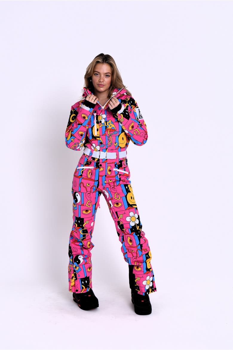 Trippy Hippy Women's Ski Suit, Main, color, Bright pink