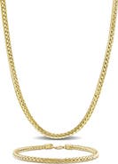 DELMAR 4.2mm Foxtail Chain Necklace & Bracelet Set