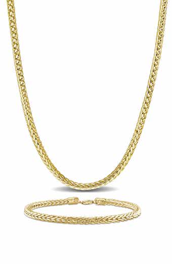 DELMAR 4.2mm Foxtail Chain Necklace & Bracelet Set