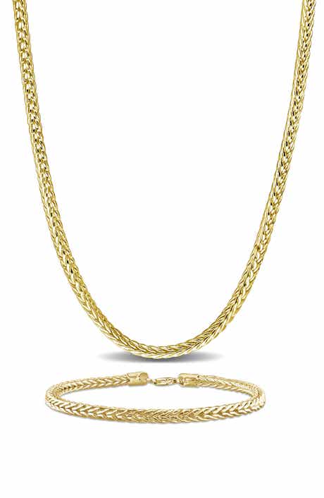 DELMAR 4.2mm Foxtail Chain Necklace & Bracelet Set