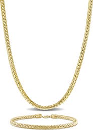 DELMAR 4.2mm Foxtail Chain Necklace & Bracelet Set