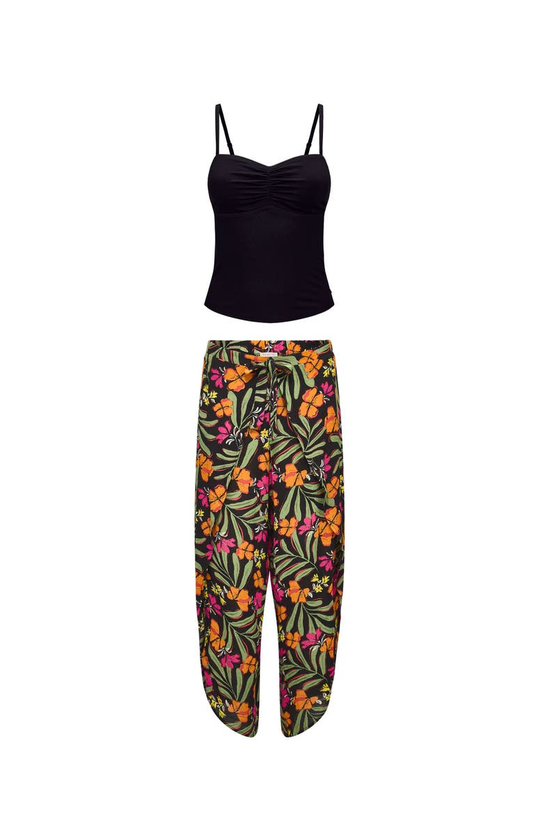 Adore Me Patti Cami And Pants Set, Alternate, color, Tropical Black