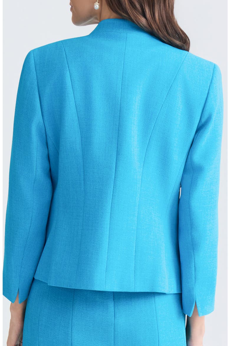 Pebbled Crepe Seamed Cardigan, Alternate, color, BRIGHT AZUL