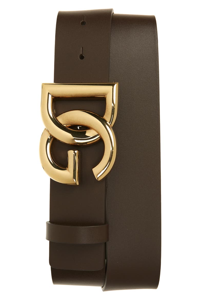 DG Logo Buckle Leather Belt (Men) | Nordstrom