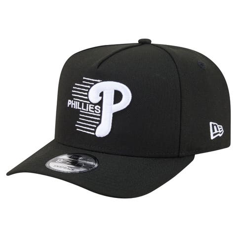 Men's New Era Black Philadelphia Phillies Motion A-Frame 9FIFTY Snapback Hat