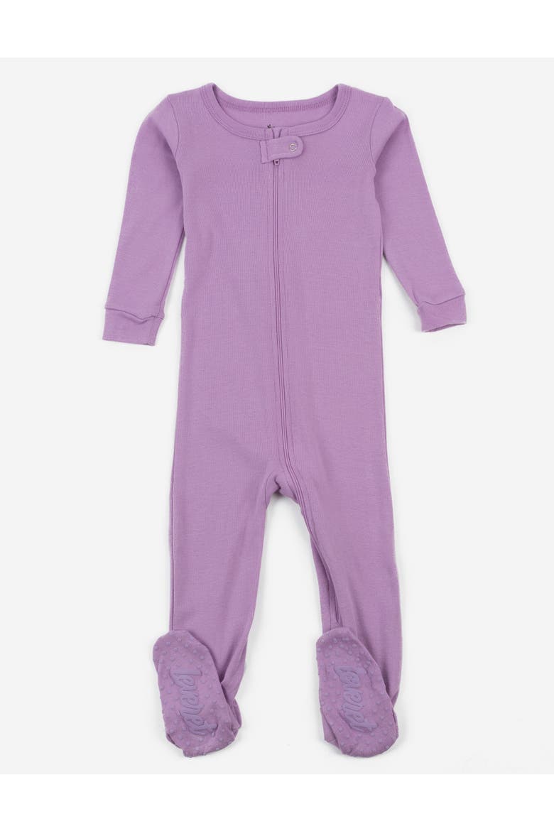 Cotton Footed Pajamas, Solids, Stripes & Tie Dye, Main, color, Light/Pastel Purple