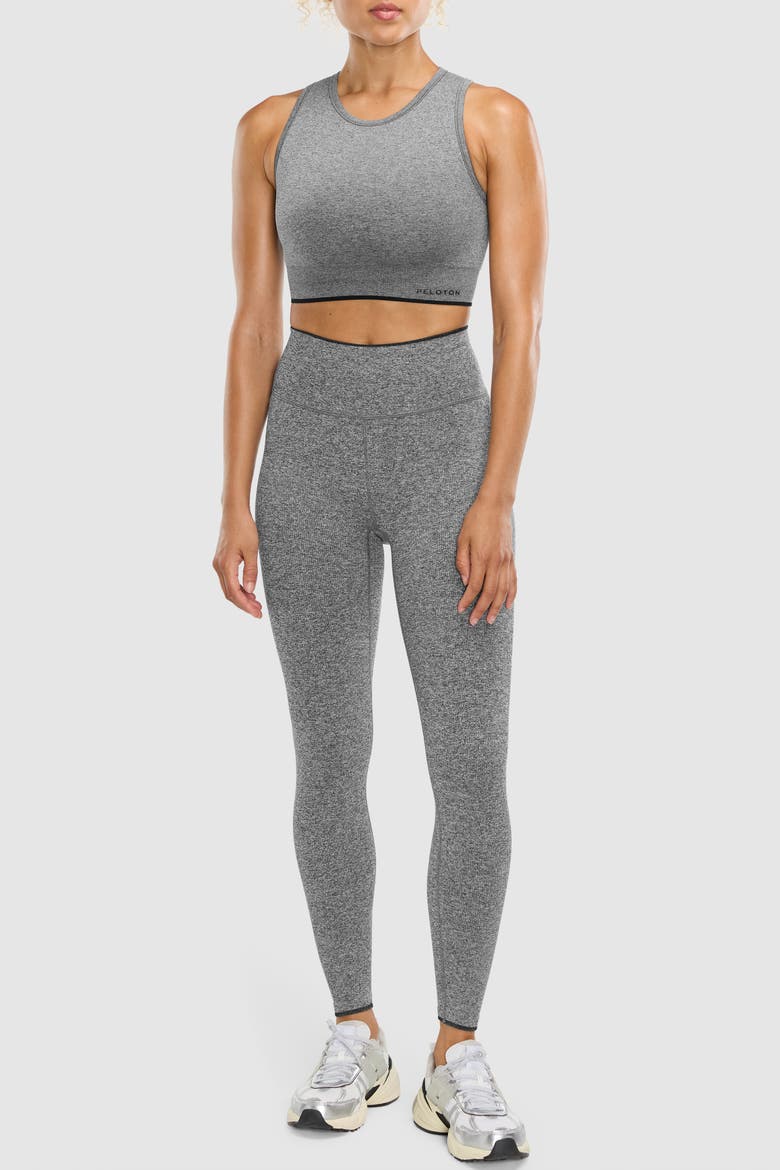 Melange Micro Rib Seamless Legging, Alternate, color, Black