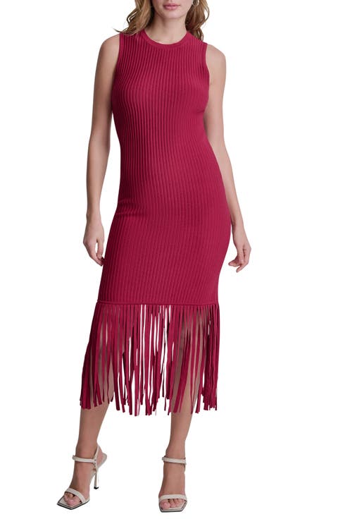 Fringe Sleeveless Sweater Dress