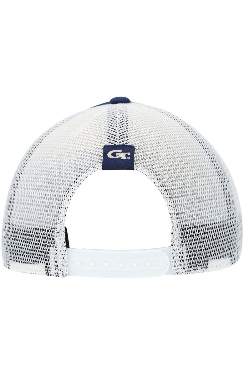 adidas Men's adidas Navy/White Georgia Tech Yellow Jackets Wave Foam Trucker Snapback Hat, Alternate, color, Navy