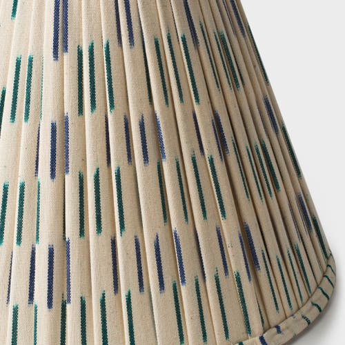 Mela Artisans Ikat Blue Pleated Lampshade In Beige