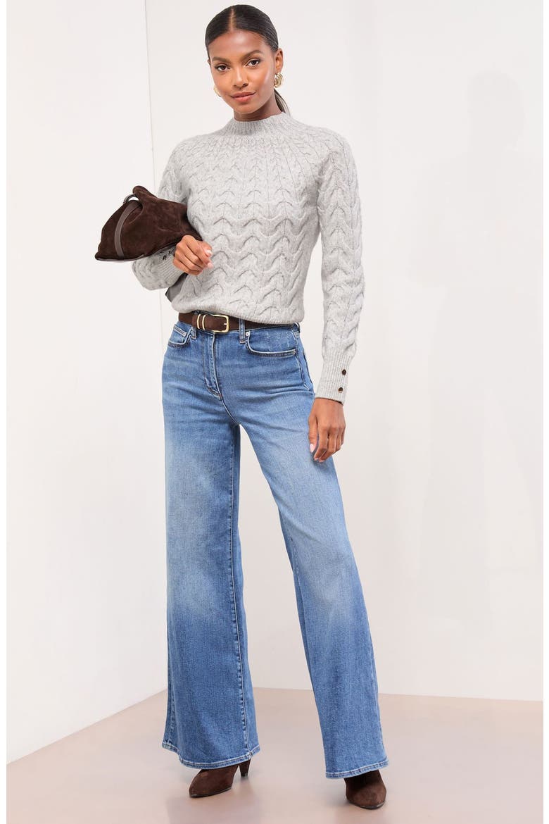 Chunky Knit Sweater, Alternate, color, GREY