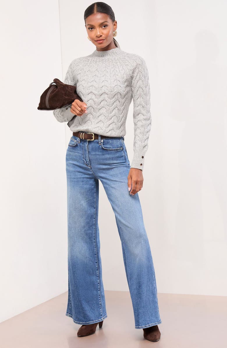 Lipsy Chunky Knit Sweater, Alternate, color, Grey