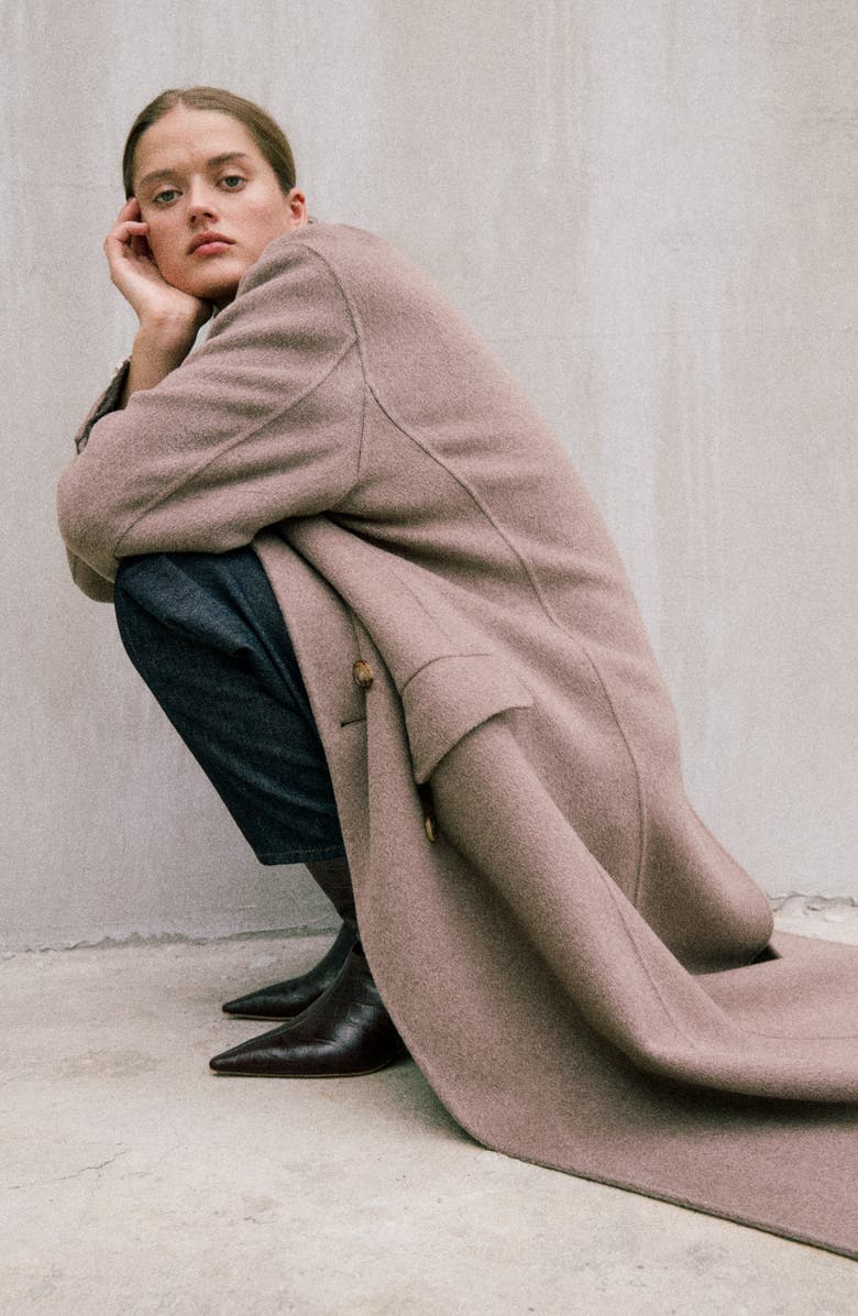 rag & bone Vasso Double Breasted Wool Blend Coat, Alternate, color, Taupe