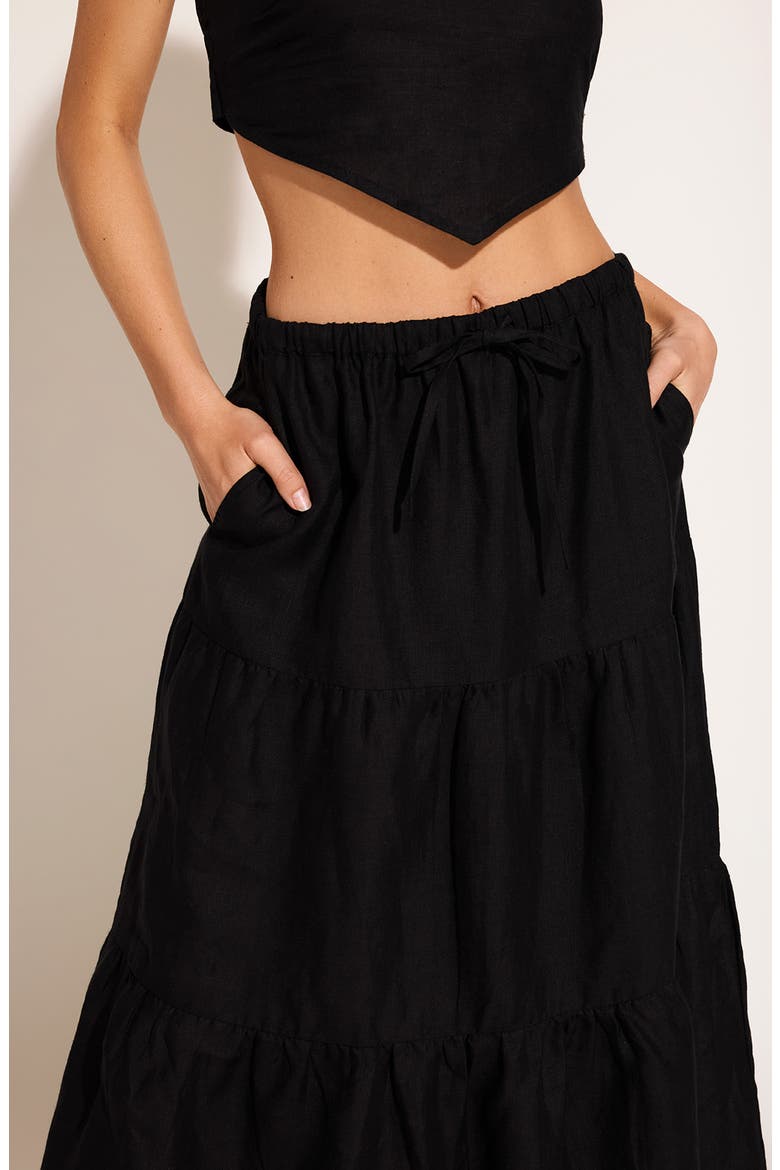 Joni Scarf Strapless Crop Top, Alternate, color, ORIGINAL BLACK