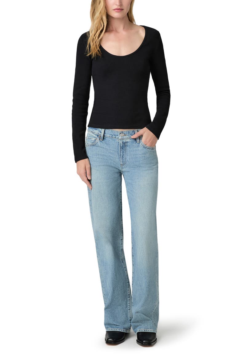 Newport Stretch Cotton Rib T-Shirt, Alternate, color, BLACK