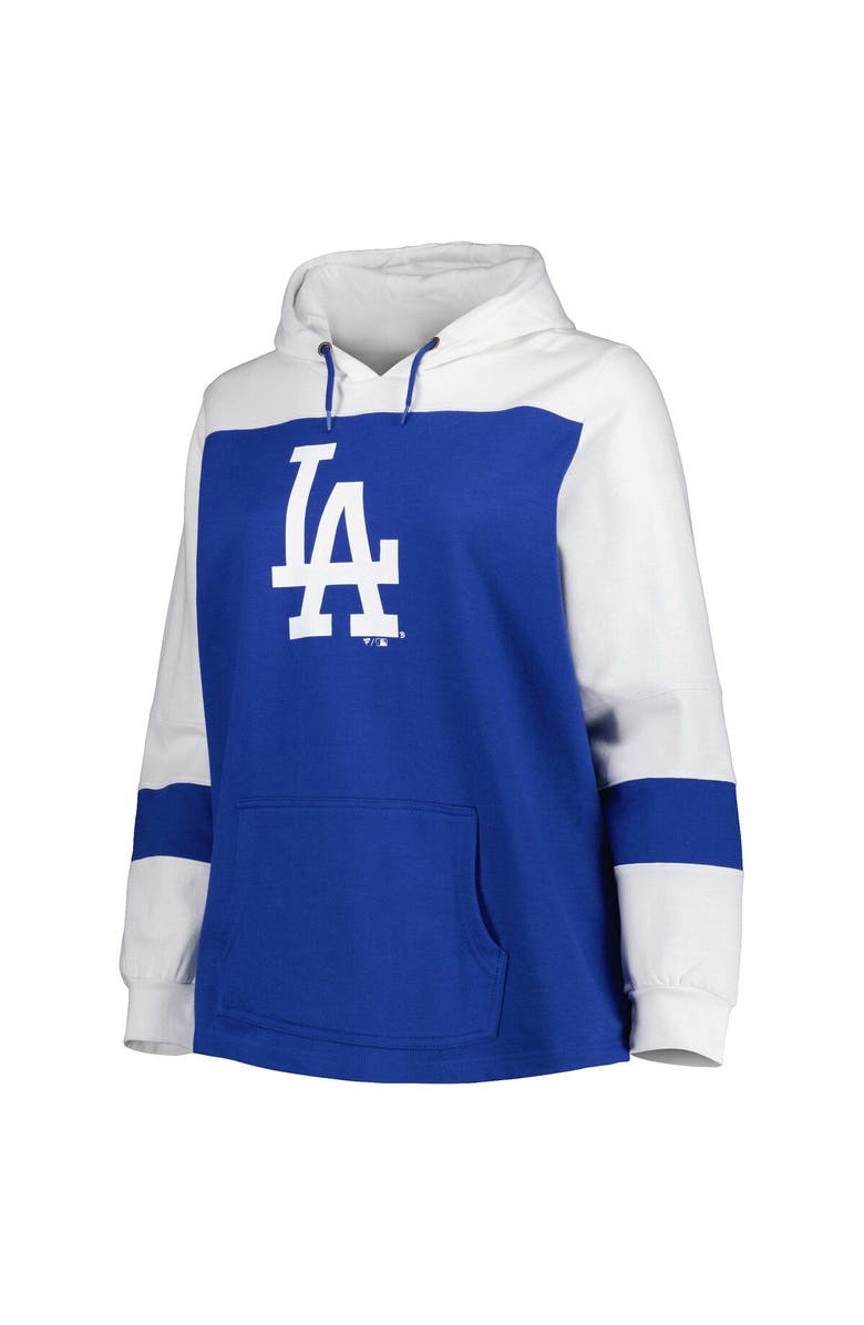 PROFILE Women's Royal Los Angeles Dodgers Plus Size Colorblock Pullover Hoodie, Alternate, color, Royal