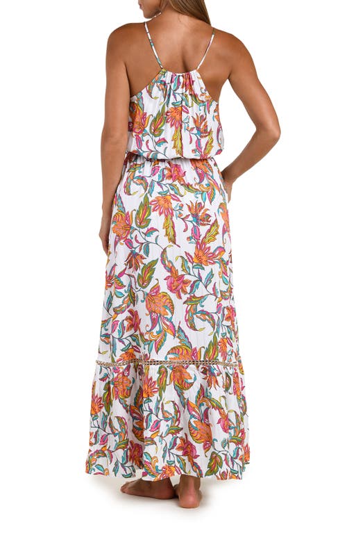 Sunshine 79 Wild Vines Tiered Cover-up Maxi Dress In Multi