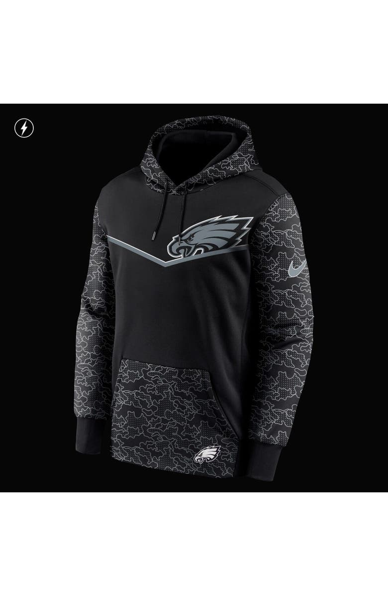 Nike Men's Nike Black Philadelphia Eagles RFLCTV Chevron Pullover Hoodie, Alternate, color,