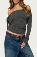 EDIKTED Celie Off Shoulder Tie Top