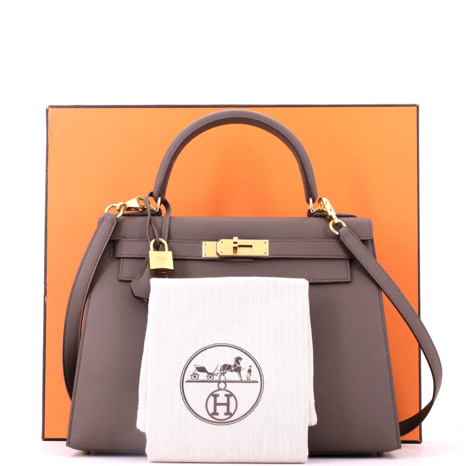 Kelly Handbag Grey Epsom with Gold Hardware 28, Alternate, color, Grey