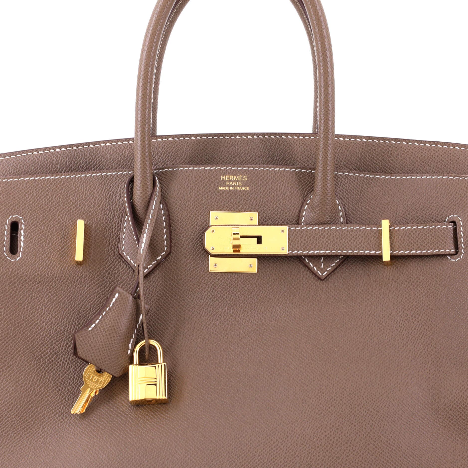 Pre-Owned Hermes Birkin Handbag Grey Epsom with Gold Hardware 30, Alternate, color, 
