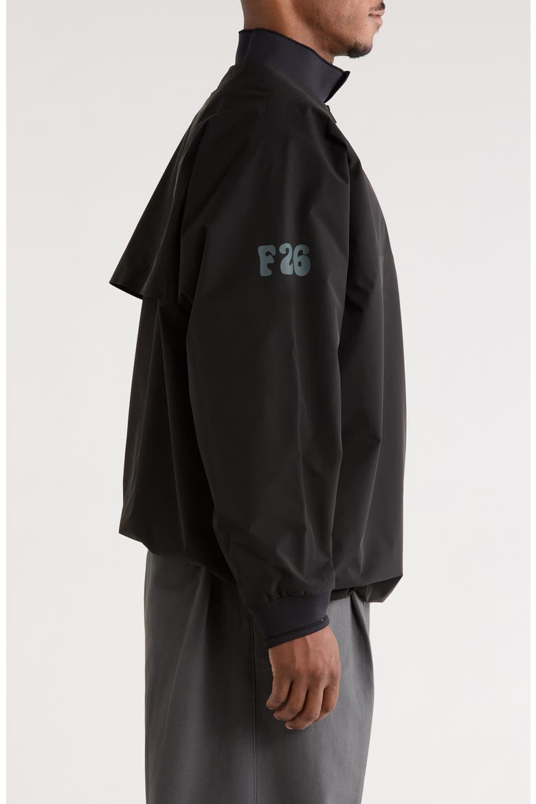 Half Zip Mock Neck Track Jacket, Alternate, color, VINTAGE BLACK