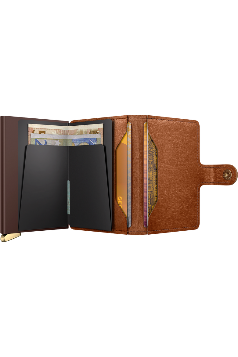 Premium Miniwallet+ Emboss Lines, Alternate, color, Cognac