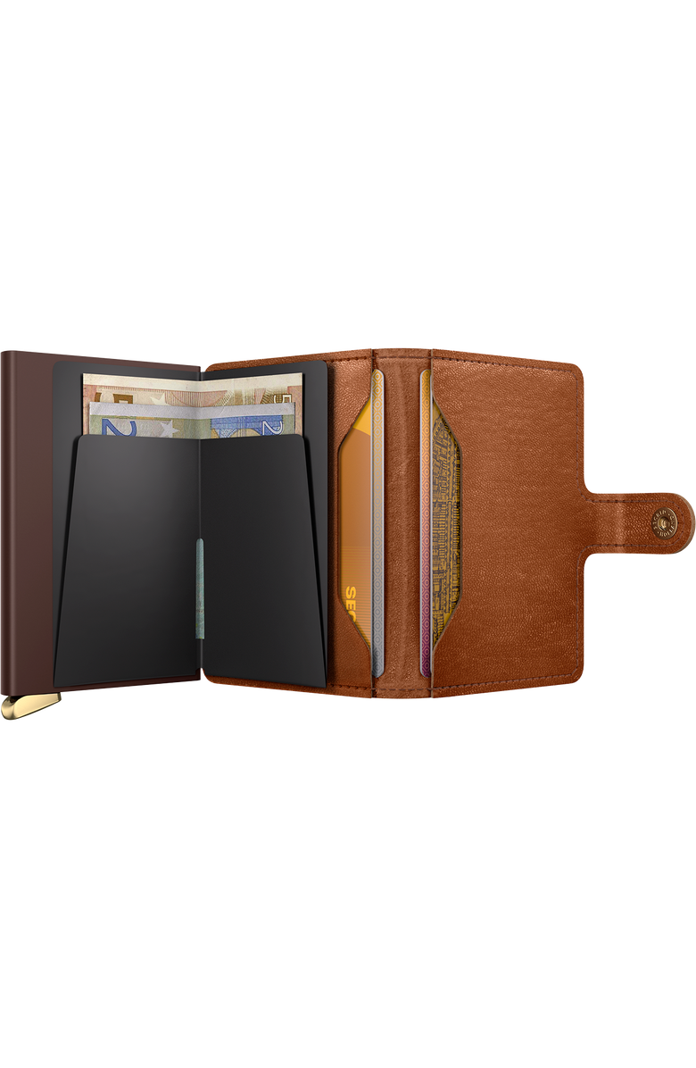 Secrid Premium Miniwallet Emboss Lines, Alternate, color, Cognac