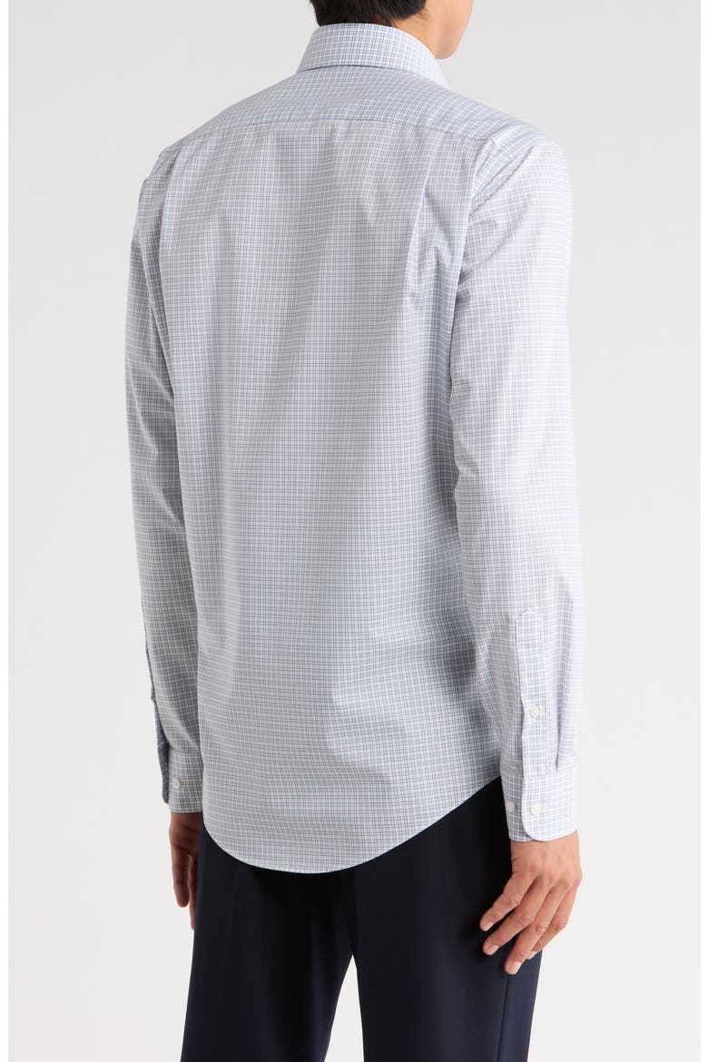 Trim Fit Grid Dress Shirt, Alternate, color, BLUE OLIVER PLAID